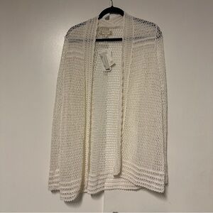 Sigrid Olsen Off White Open Knit Grandma Cardigan Size Large New!